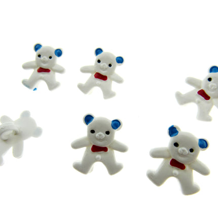 Bright Teddy Bear Animal Buttons Hand Painted Details Plastic 20mm x 15mm CN10