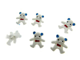Hand Painted Teddy Bear Buttons - Plastic - (20mm x 15mm) CN10