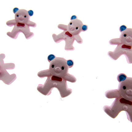 Bright Teddy Bear Animal Buttons Hand Painted Details Plastic 20mm x 15mm CN10