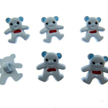 Bright Teddy Bear Animal Buttons Hand Painted Details Plastic 20mm x 15mm CN10