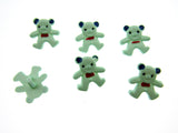 Hand Painted Teddy Bear Buttons - Plastic - (20mm x 15mm) CN10