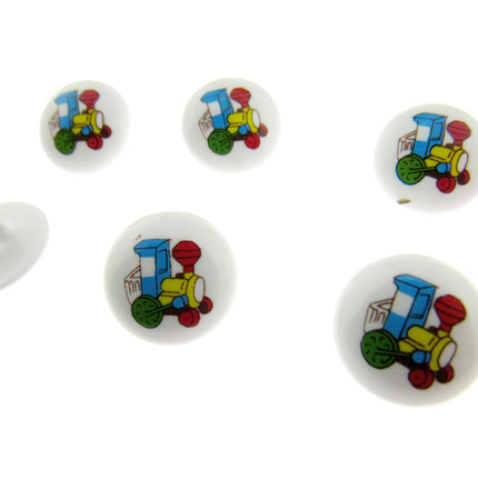Cute Kids Animal Buttons Baby Buttons Children Round White Shank Button 15mm CG4 - ThreadandTrimmings