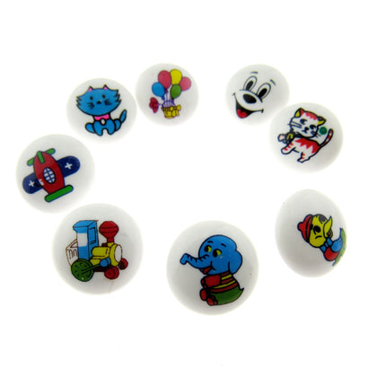 Cute Kids Animal Buttons Baby Buttons Children Round White Shank Button 15mm CG4 - ThreadandTrimmings