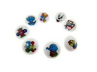 Children's Printed Characters Buttons on a White Bevelled Shank - 15mm - CG4