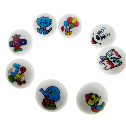 Cute Kids Animal Buttons Baby Buttons Children Round White Shank Button 15mm CG4 - ThreadandTrimmings