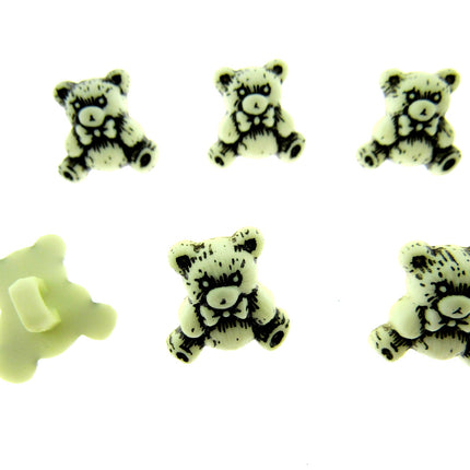 Pastel Teddy Bear Buttons Etched Buttons With Shank 15mm 7 Colours CN9