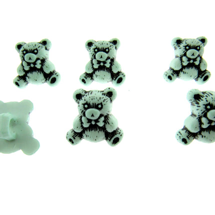 Pastel Teddy Bear Buttons Etched Buttons With Shank 15mm 7 Colours CN9