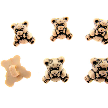 Pastel Teddy Bear Buttons Etched Buttons With Shank 15mm 7 Colours CN9