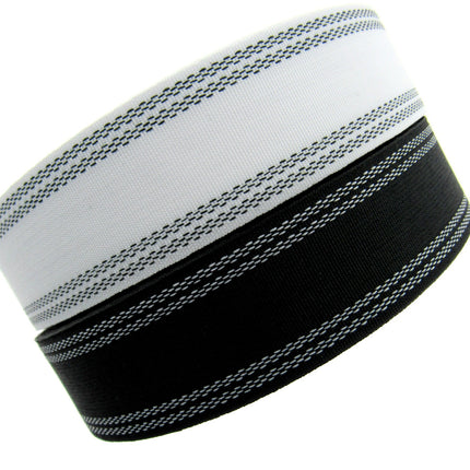 Waistband Petersham For Skirts & Millinery - 25mm/38mm - Black/White - ThreadandTrimmings