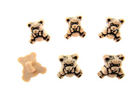 Teddy Bear Buttons - Etched Pastel Buttons With Shank - 15mm - 7 Colours - CN9