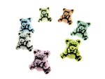Teddy Bear Buttons - Etched Pastel Buttons With Shank - 15mm - 7 Colours - CN9
