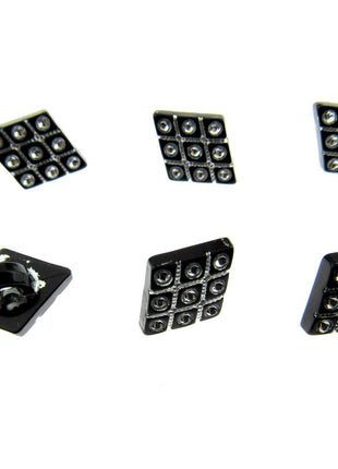 Black Diamante Buttons Diamond Shaped Shank Buttons 15mm/18mm/20mm - CX2