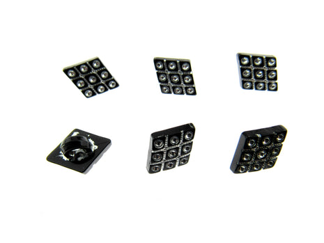 Black Diamante Buttons Diamond Shaped Shank Buttons 15mm/18mm/20mm - CX2