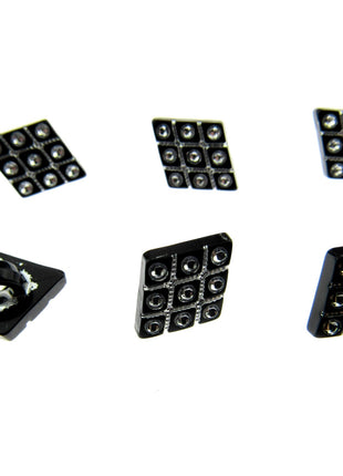 Black Diamante Buttons Diamond Shaped Shank Buttons 15mm/18mm/20mm - CX2