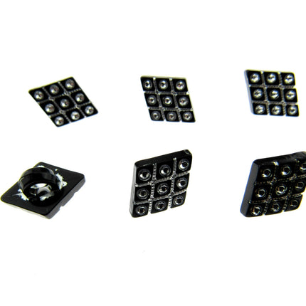 Black Diamante Buttons Diamond Shaped Shank Buttons 15mm/18mm/20mm - CX2