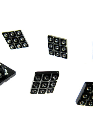 Black Diamante Buttons Diamond Shaped Shank Buttons 15mm/18mm/20mm - CX2