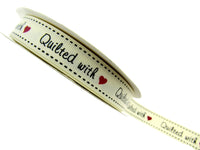 Bertie's Ivory "Quilted With Love" - 16mm Wide - Grosgrain - BTB040