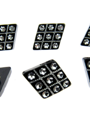 Black Diamante Buttons Diamond Shaped Shank Buttons 15mm/18mm/20mm - CX2