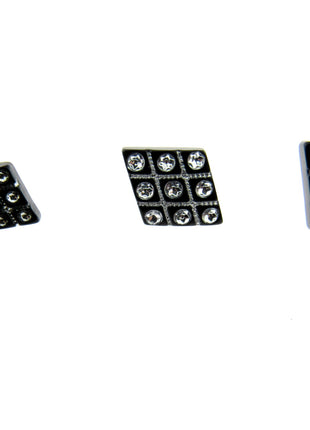 Black Diamante Buttons Diamond Shaped Shank Buttons 15mm/18mm/20mm - CX2