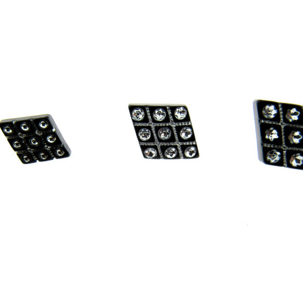 Black Diamante Buttons Diamond Shaped Shank Buttons 15mm/18mm/20mm - CX2