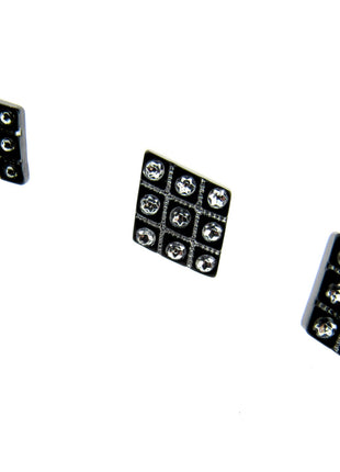 Black Diamante Buttons Diamond Shaped Shank Buttons 15mm/18mm/20mm - CX2