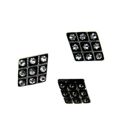 Black Diamante Buttons Diamond Shaped Shank Buttons 15mm/18mm/20mm - CX2