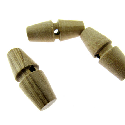 Olive Wood Toggles Made From Olive Wood Single Hole Toggle For Duffle Coats CW10 - ThreadandTrimmings