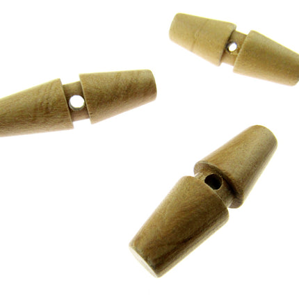 Olive Wood Toggles Made From Olive Wood Single Hole Toggle For Duffle Coats CW10 - ThreadandTrimmings