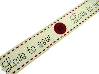 Bertie's Ivory "Love to Sew" - 16mm Wide - Grosgrain - BTB042