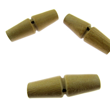 Olive Wood Toggles Made From Olive Wood Single Hole Toggle For Duffle Coats CW10 - ThreadandTrimmings