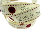 Bertie's Ivory "Love to Sew" - 16mm Wide - Grosgrain - BTB042