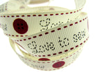 Bertie's Ivory "Love to Sew" - 16mm Wide - Grosgrain - BTB042