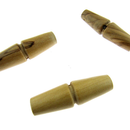 Olive Wood Toggles Made From Olive Wood Single Hole Toggle For Duffle Coats CW10 - ThreadandTrimmings
