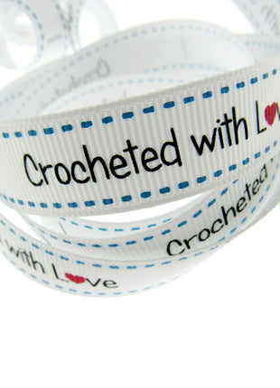 Bertie's Bows WHITE "Label" Grosgrain Ribbon - 16mm x 3m - Handmade, Knitted Etc - ThreadandTrimmings