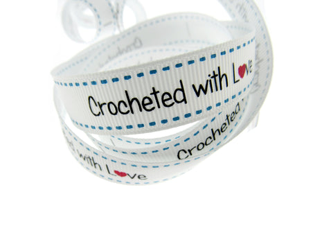 Bertie's Bows WHITE "Label" Grosgrain Ribbon - 16mm x 3m - Handmade, Knitted Etc - ThreadandTrimmings