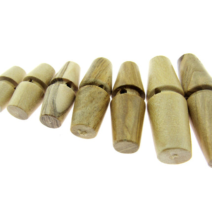 Olive Wood Toggles Made From Olive Wood Single Hole Toggle For Duffle Coats CW10 - ThreadandTrimmings