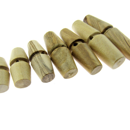 Olive Wood Toggles Made From Olive Wood Single Hole Toggle For Duffle Coats CW10 - ThreadandTrimmings