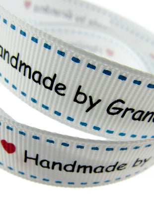 Bertie's Bows WHITE "Label" Grosgrain Ribbon - 16mm x 3m - Handmade, Knitted Etc - ThreadandTrimmings