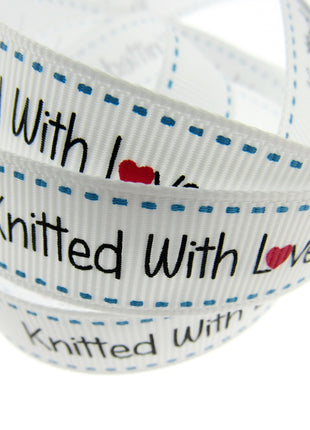 Bertie's Bows WHITE "Label" Grosgrain Ribbon - 16mm x 3m - Handmade, Knitted Etc - ThreadandTrimmings