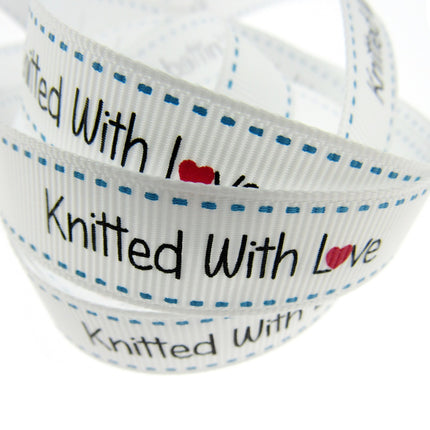 Bertie's Bows WHITE "Label" Grosgrain Ribbon - 16mm x 3m - Handmade, Knitted Etc - ThreadandTrimmings