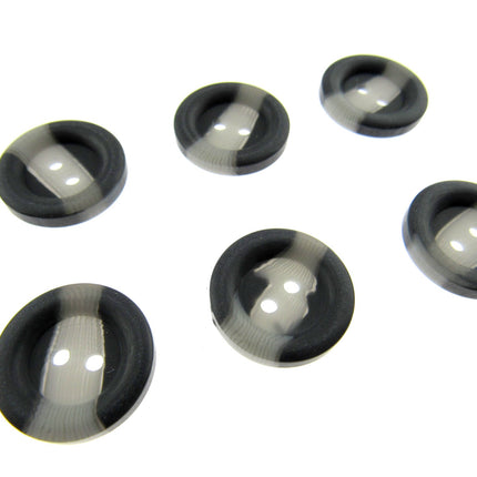 Round Aran Easy Match Two Tone Buttons Chunky Coat Ring Edge Buttons CP30 - ThreadandTrimmings