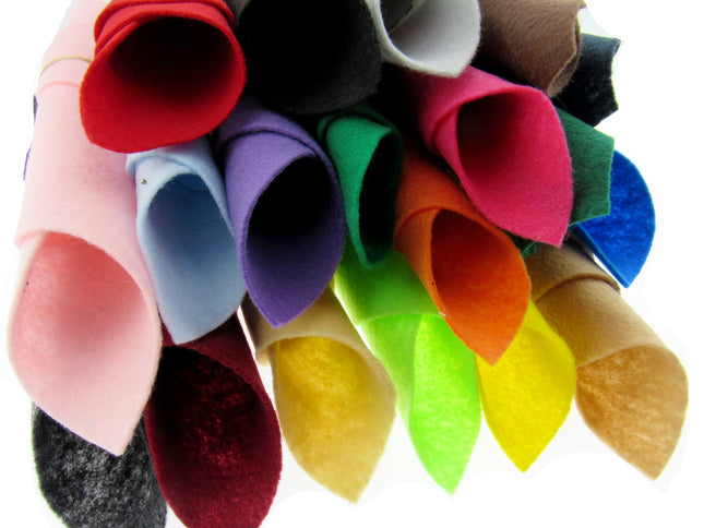 Wool Viscose Felt Craft Squares 9" x 9" (23cm x 23cm)
