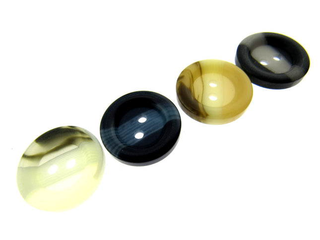Round Aran Easy Match Two Tone Buttons Chunky Coat Ring Edge Buttons CP30 - ThreadandTrimmings