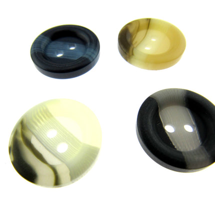 Round Aran Easy Match Two Tone Buttons Chunky Coat Ring Edge Buttons CP30 - ThreadandTrimmings