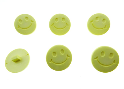 Round Happy Face Buttons 15mm Smiley Face Plastic Button with Shank - (CN32) - ThreadandTrimmings