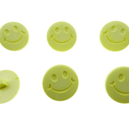 Round Happy Face Buttons 15mm Smiley Face Plastic Button with Shank - (CN32) - ThreadandTrimmings
