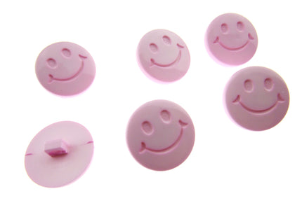 Round Happy Face Buttons 15mm Smiley Face Plastic Button with Shank - (CN32) - ThreadandTrimmings
