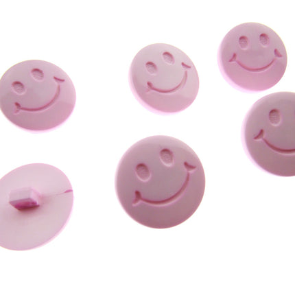 Round Happy Face Buttons 20mm Smiling Face Plastic Button with Shank - (CN32) - ThreadandTrimmings