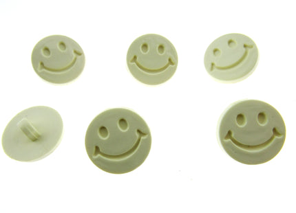 Round Happy Face Buttons 15mm Smiley Face Plastic Button with Shank - (CN32) - ThreadandTrimmings