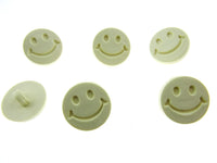 Round Happy Face Buttons - 20mm Smiling Face Plastic Button with Shank - (CN32)